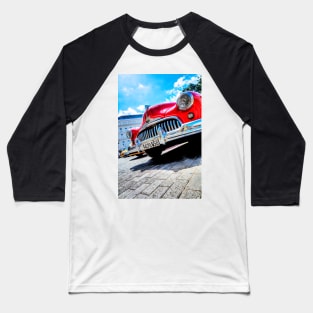 Classic American Red Car In Cuba Baseball T-Shirt